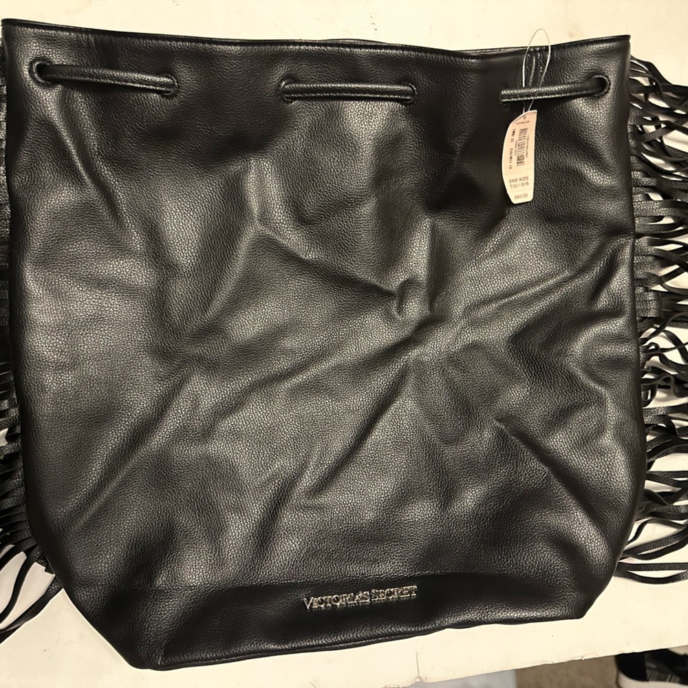 Victorias‎ Secret black fringe bag-NWT - Picture 2 of 5